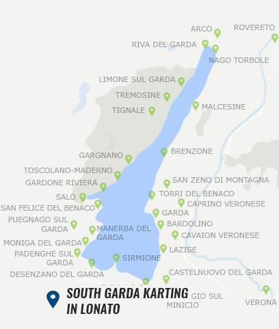 South Garda Karting in Lonato del Garda auf der Karte